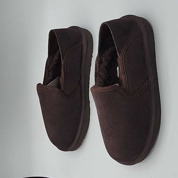 New Aussie Merino Chocolate Byron Suede Slippers 8 - Picture 1 of 8
